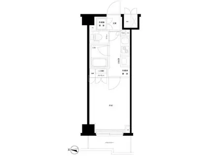 ルーブル川崎上平間(1K/6階)の間取り写真