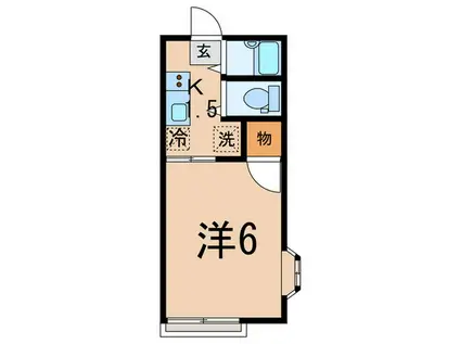 メゾン西中延(1K/2階)の間取り写真