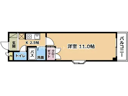 エルシリト(1K/3階)の間取り写真