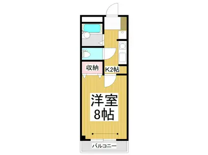 パインコート・七瀬(1K/2階)の間取り写真