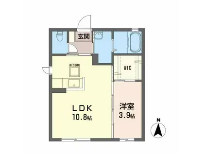 ネイビーハウス大手町(1LDK/1階)の間取り写真