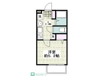 フルセイル上大岡I(1K/2階)の間取り写真