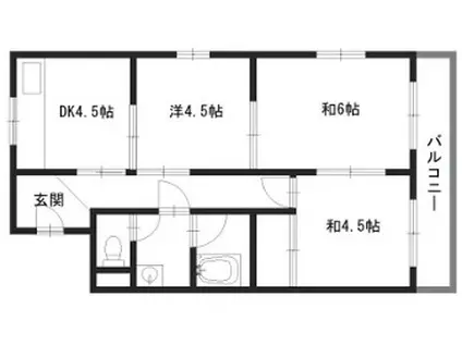 シャトー東洋(3DK/5階)の間取り写真