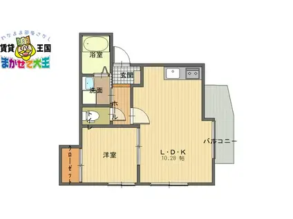 レヴァータ壱番館(1LDK/3階)の間取り写真