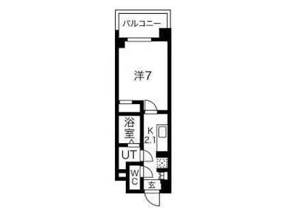 ラトゥール連坊(1K/6階)の間取り写真