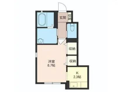 オアシス VII(1K/1階)の間取り写真