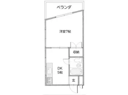 北条町レジデンス(1DK/3階)の間取り写真