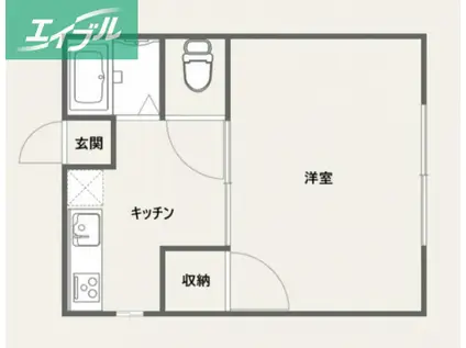 グランメゾン京山(1K/3階)の間取り写真