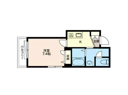 東京メトロ丸ノ内線 西新宿駅 徒歩2分 4階建 築9年(1K/2階)の間取り写真