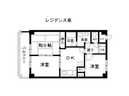 レジデンス泉(3DK/6階)の間取り写真