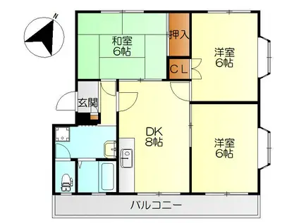 シーサイド晴海(3DK/4階)の間取り写真