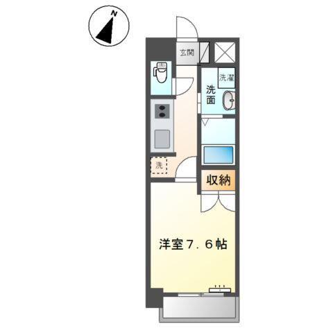 メゾンドガスパール名駅(1K/5階)の間取り写真