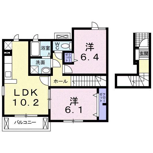 ブライト ソフトリー(2LDK/2階)の間取り写真