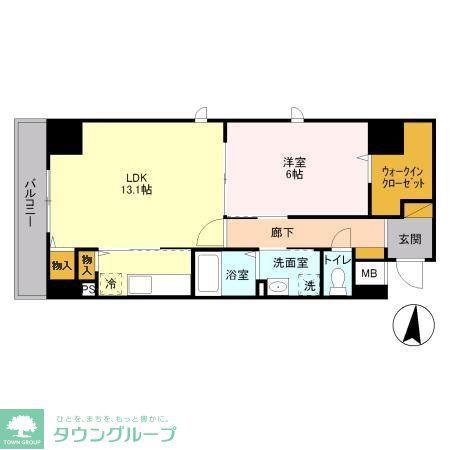 WHITE RESIDENCE(1LDK/6階)の間取り写真