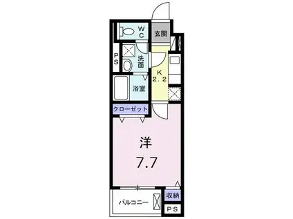 アコリエンテ(1K/1階)の間取り写真