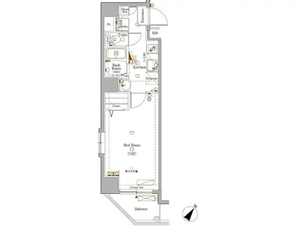 アクサスアゼスト王子(1K/8階)の間取り写真