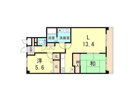 ベルトピア西明石III(2LDK/3階)の間取り写真