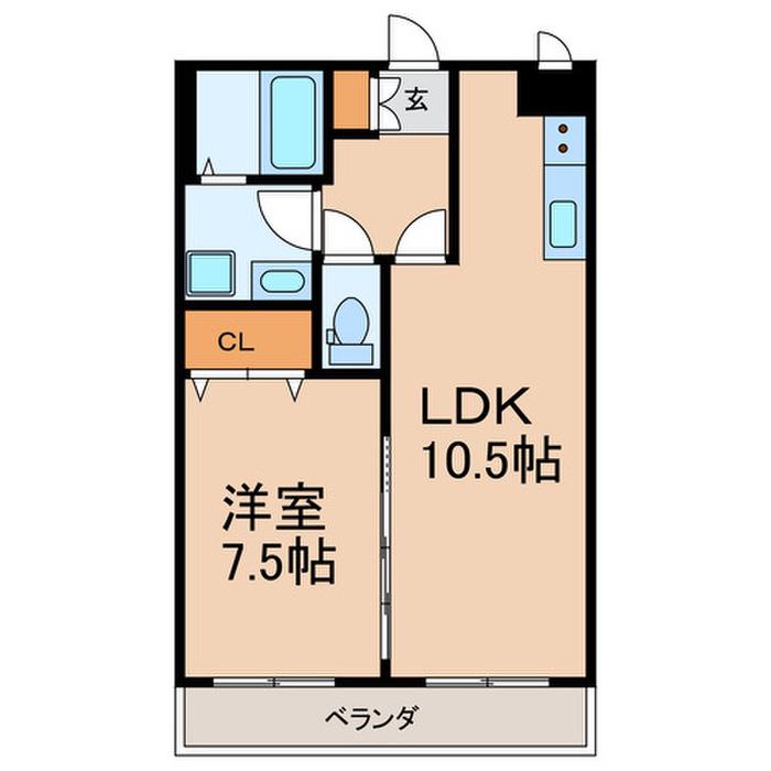 エターナI(1LDK/1階)の間取り写真