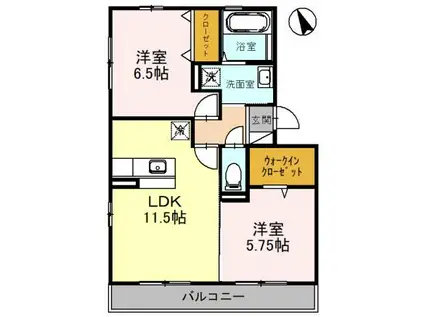 CLARINET K(2LDK/2階)の間取り写真