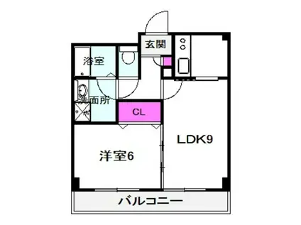 アンプルールフェール今津(1LDK/1階)の間取り写真