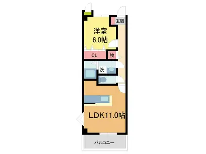 エクセラン(1LDK/3階)の間取り写真