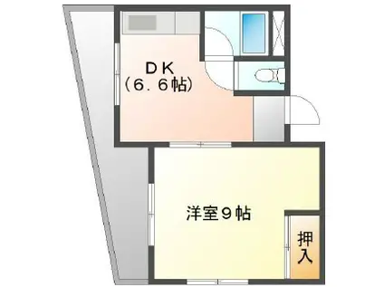 藤ハイツ(1DK/1階)の間取り写真