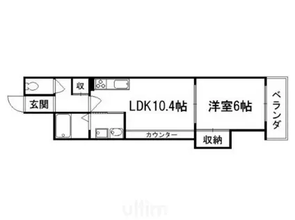 シャルマンビル(1LDK/2階)の間取り写真