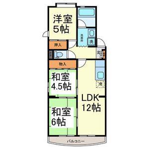 サンパーク大鐘(3LDK/3階)の間取り写真