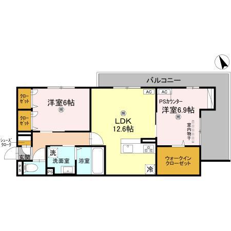 GIGLIATO(2LDK/3階)の間取り写真