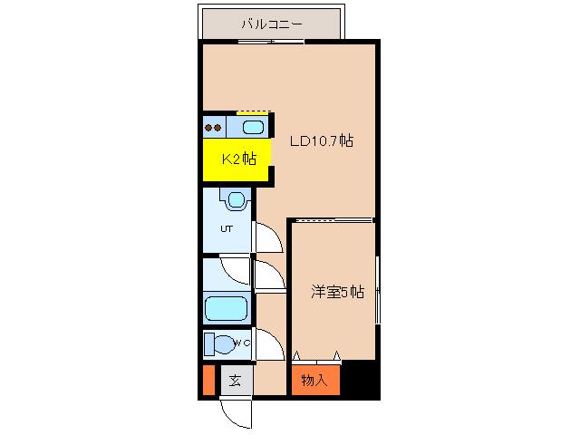 ロクゴーリーブル大森公園(1LDK/2階)の間取り写真