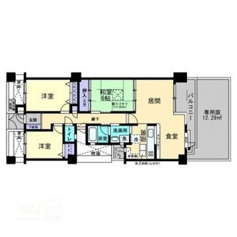 アルファステイツ屋島(3LDK/1階)の間取り写真