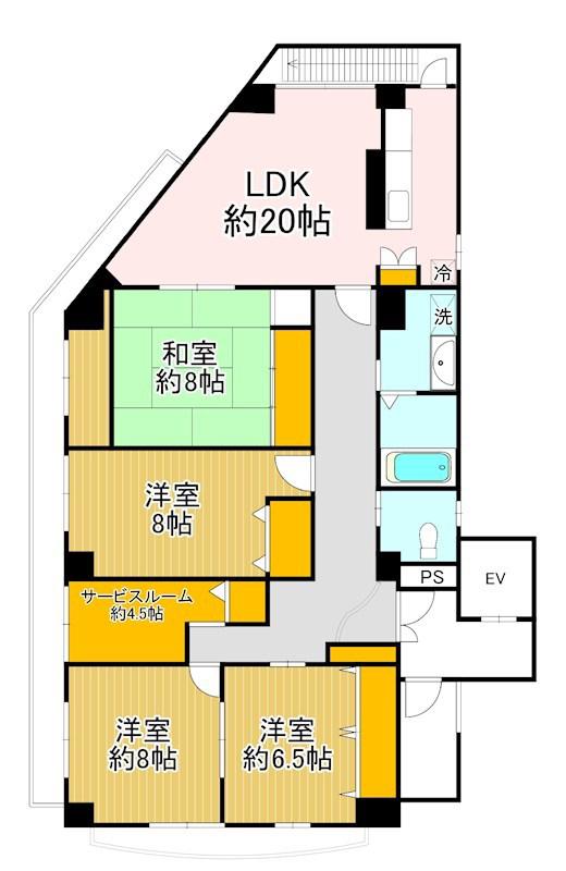 腰越松本ビル(4SLDK/3階)の間取り写真