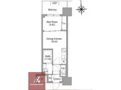 コンフォリア・リヴ淡路町一丁目(1DK/4階)の間取り写真