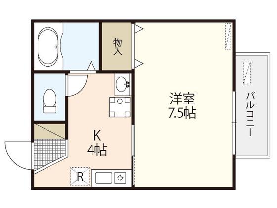 セジュール相田C棟(1K/2階)の間取り写真