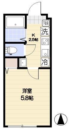 エクセラン西新井大師(1K/1階)の間取り写真