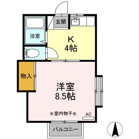 コーポ台太郎(1K/2階)の間取り写真
