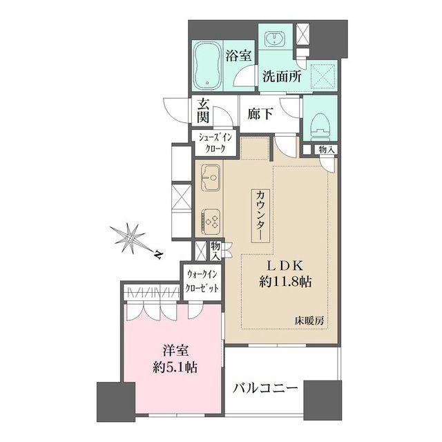BELISTA人形町(1LDK/7階)の間取り写真