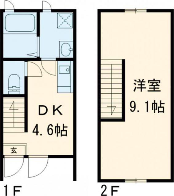 シャロムふえき A棟(1DK/1階)の間取り写真