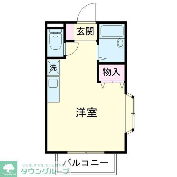 カームネス ガーデン(ワンルーム/2階)の間取り写真