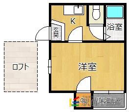 サンコート城西(1K/2階)の間取り写真