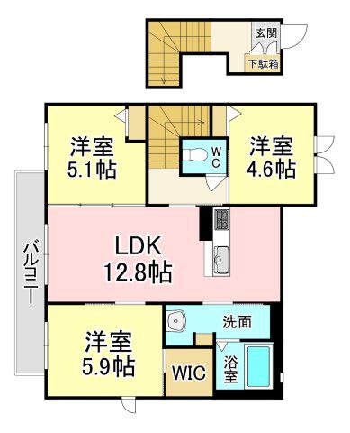マ メゾン 青山(3LDK/2階)の間取り写真