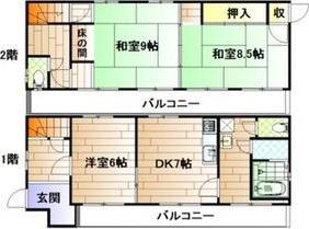 上細沢戸建て(3DK/1階)の間取り写真