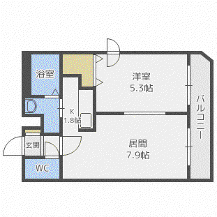 EXCELLENT(1LDK/4階)の間取り写真