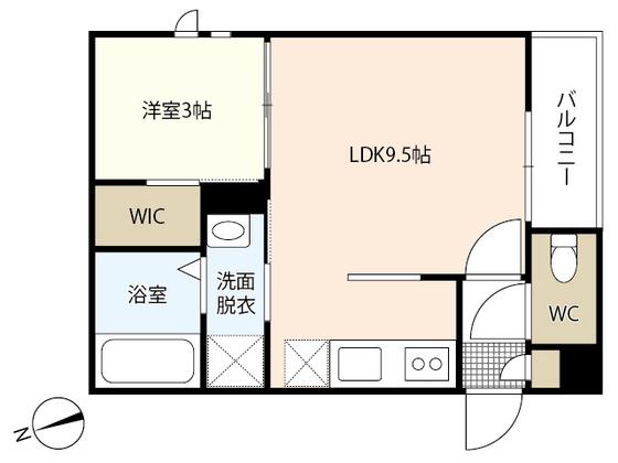 GRANDTIC江波本町(1LDK/1階)の間取り写真