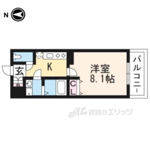 アドバンス京都アリビオ302(1K/3階)の間取り写真