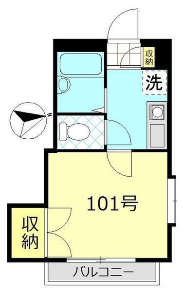 グランコート(1K/1階)の間取り写真
