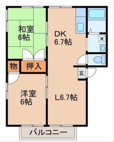 ウエストコーポ(3DK/2階)の間取り写真