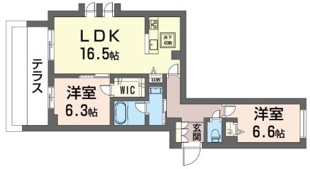 WTB大塚(2LDK/1階)の間取り写真
