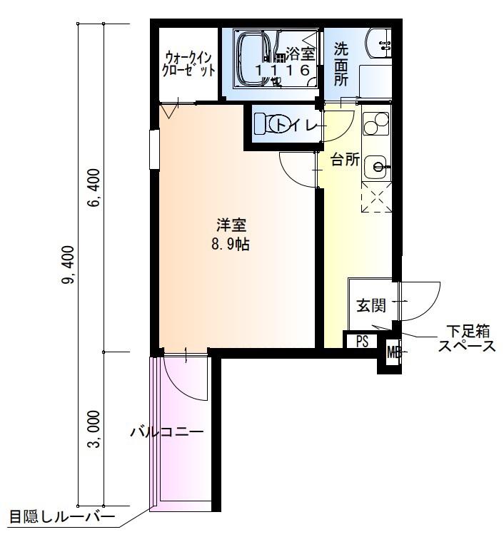 フジパレス百舌鳥駅南II番館(1K/2階)の間取り写真