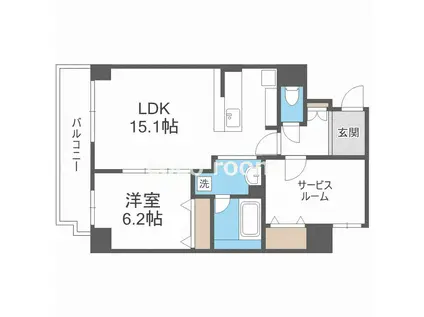 ホリエ出雲(1SLDK/4階)の間取り写真